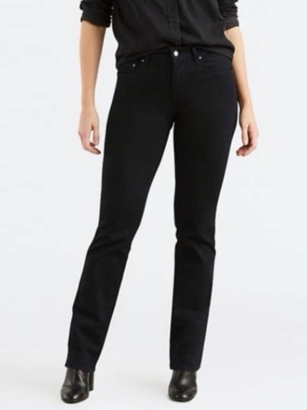 LEVI’S 505 Black Straight Leg Jeans, Women’s 12 Long / 34” Inseam. EUC